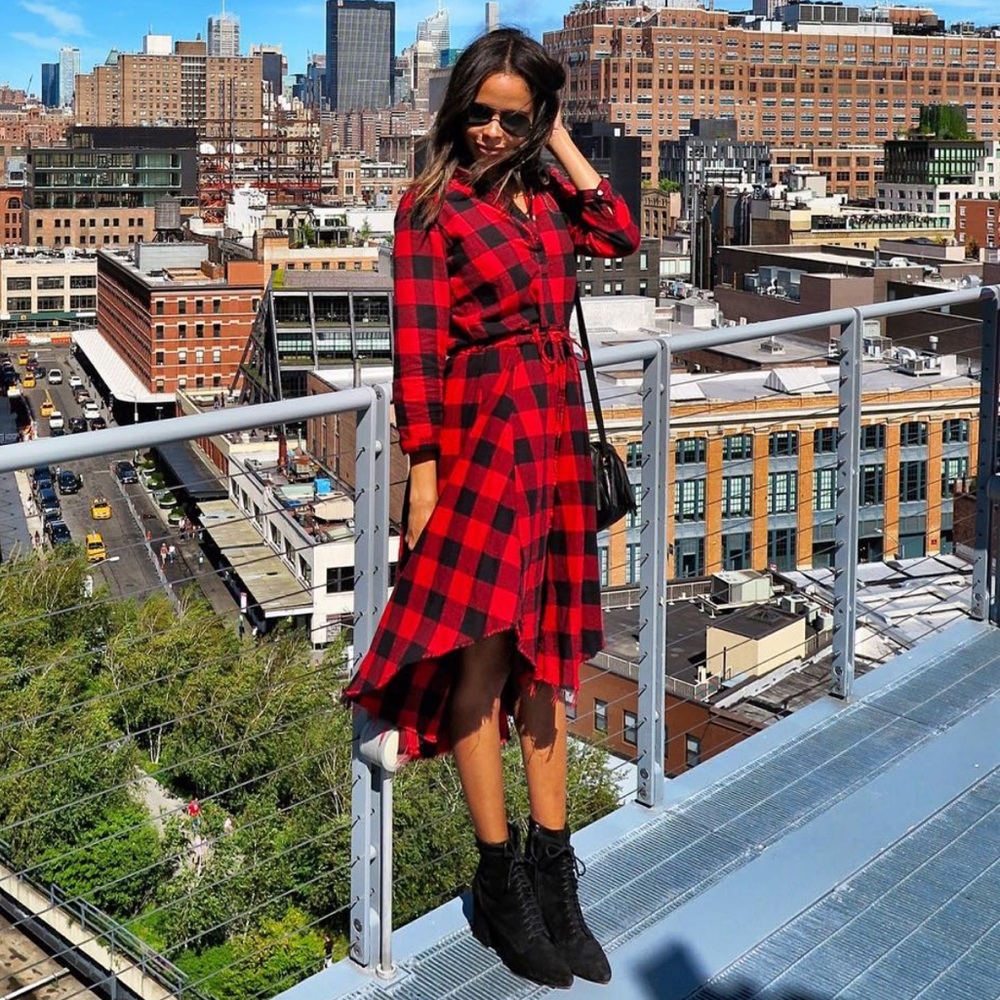NSF flannel plaid dress, size P, worn twice